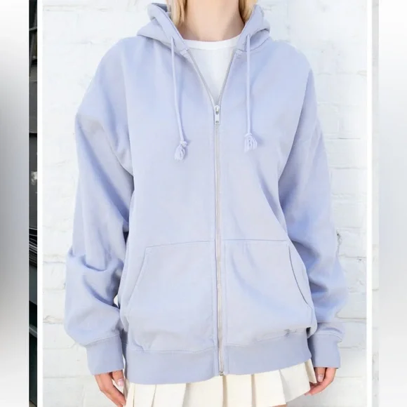 Fleece Hoodie Light Blue Zip Womens Hoodies With Zip Pockets